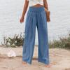 Women's Casual Time Straight Leg Pants Solid Color High Waist Pants With Pockets