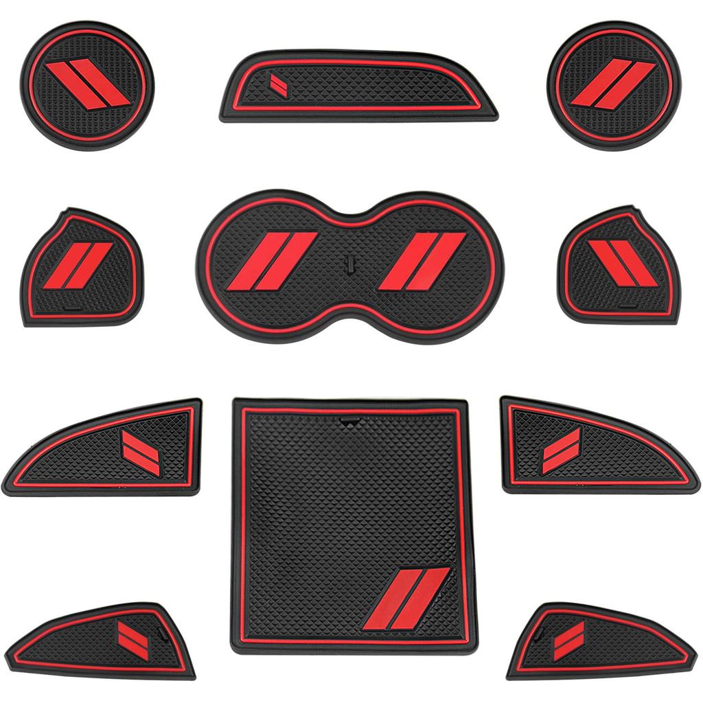 YANWEN Dustproof Trim Mats for Dodge Custom Interior Shifter Cup Holder Door and Center Console 2015-2020 Challenger, Liners, Inserts, Pockets, (11