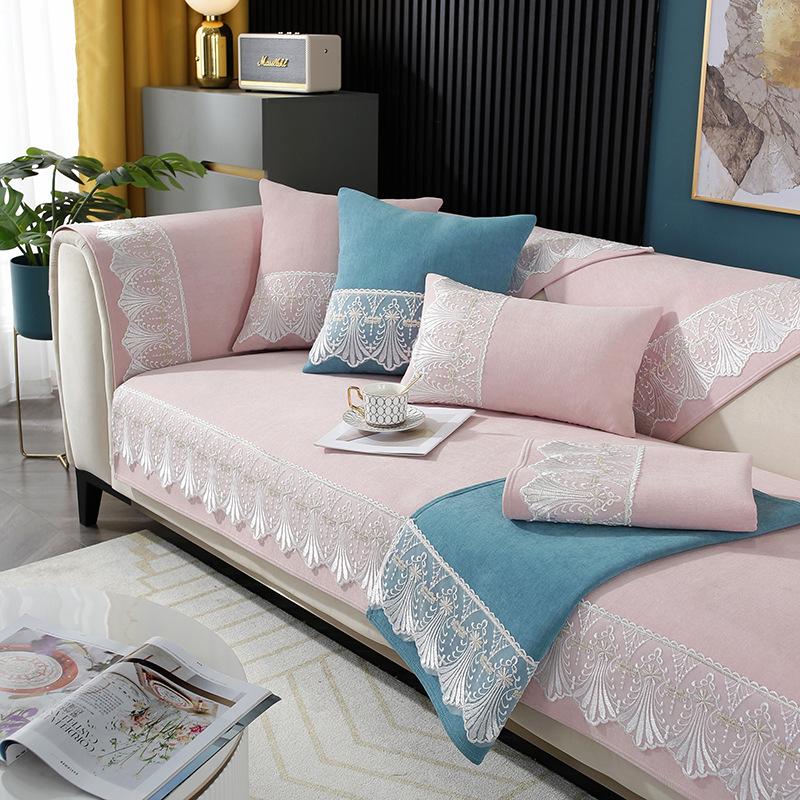 Chenille Sofa Cushion Four Seasons Universal Non-Slip Modern Fabric French Sofa Towel Slipcover Pillow