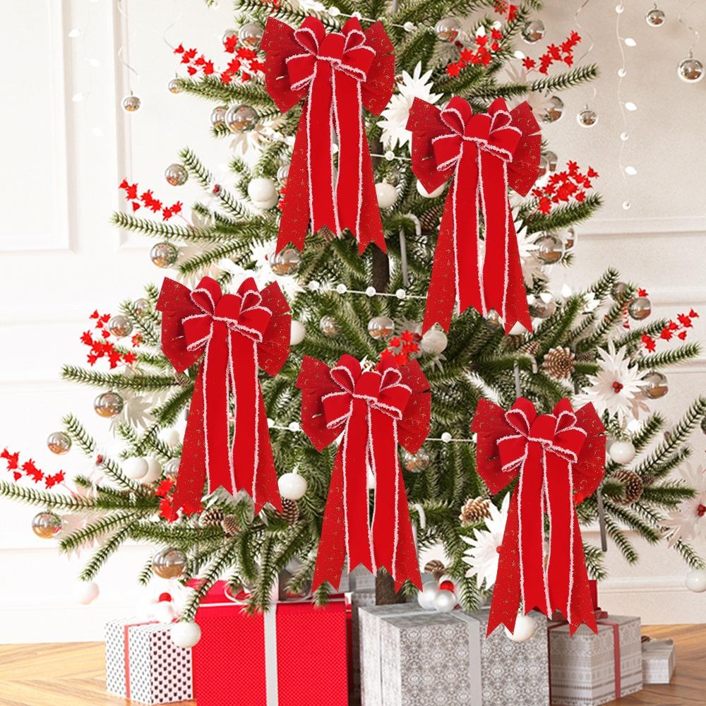 Double Layer Christmas Tree Bowknot Large Size Present Ribbon Knot Christmas Wreath Bow Gift