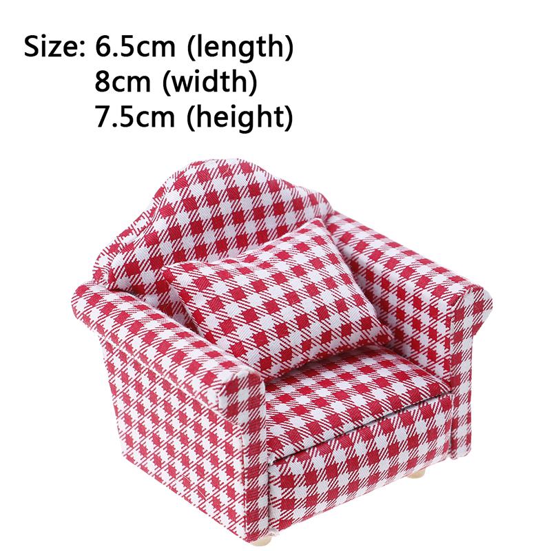 1/12 Dollhouse Mini Flax Sofa Throw Pillow Model Miniature Living Room Furniture Dolls House Home Scene Decoration Accessories