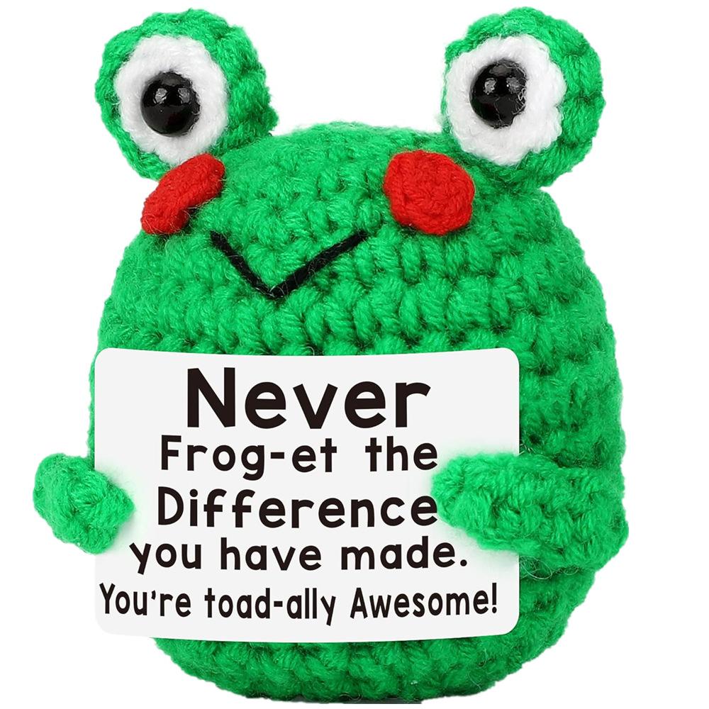 

Emotional Positive Crochet Frog Christmas Toy Ornaments Crochet Gift Desk Decor Thank You Teacher Appreciation Gifts Women
