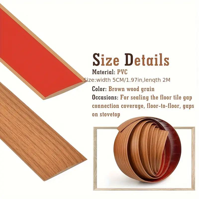 1PC 2m/78.74inch Self-adhesive Wood-like Floor Transition Strip Edge Sealing Strip Floor Joint Strip Pvc Wear-resistant
