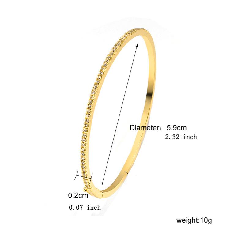 ZAKOL Simple Fashion Micro-inlaid Zirconia Thin Bangle for Women Brand Design Shiny Zircon Bracelets Zircon Gift
