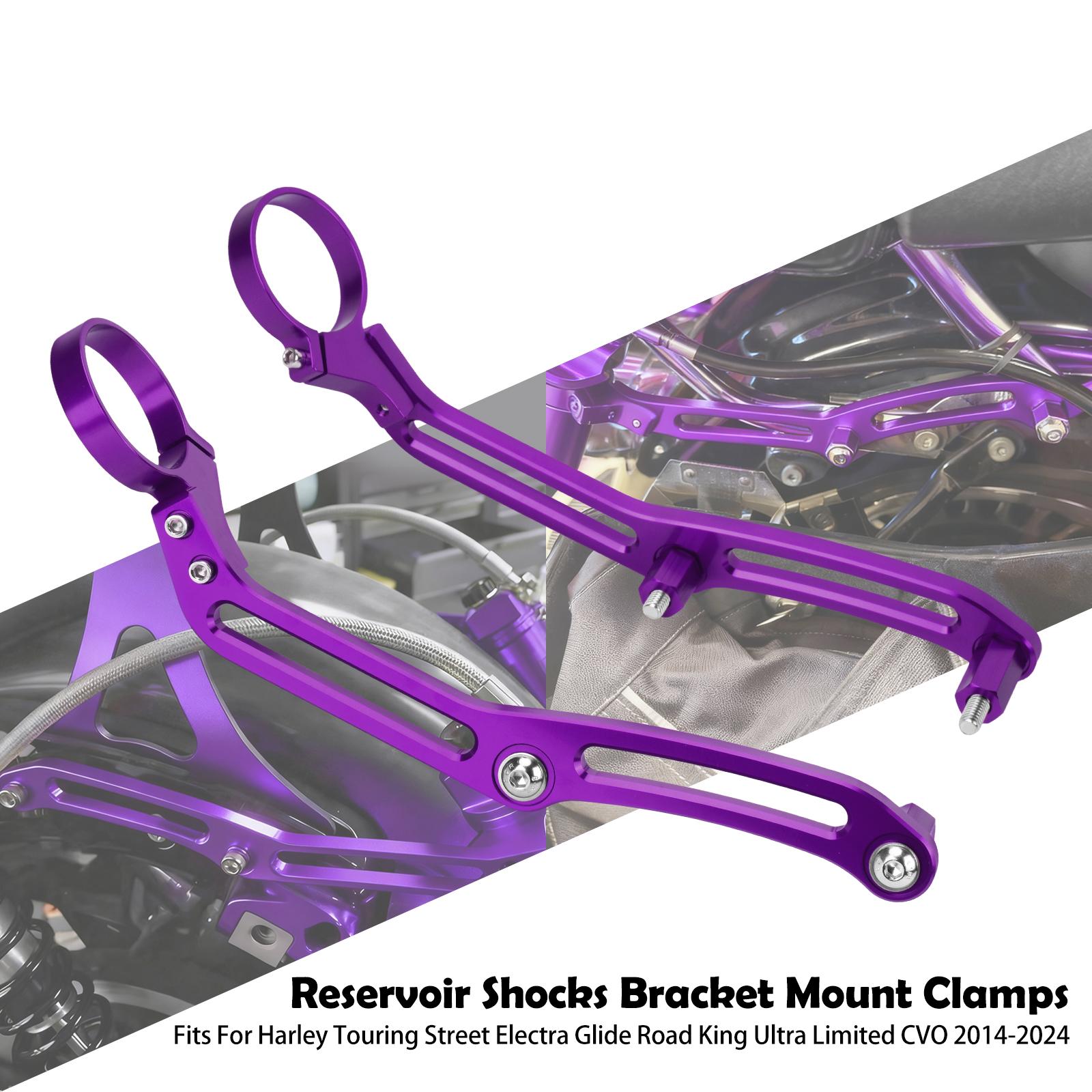 

Motorcycle Remote Reservoir Shocks Bracket Mount Clamps Fit for Harley Touring Road King Electra Glide CVO 2014-2024 FLTR Reservoir Brackets D