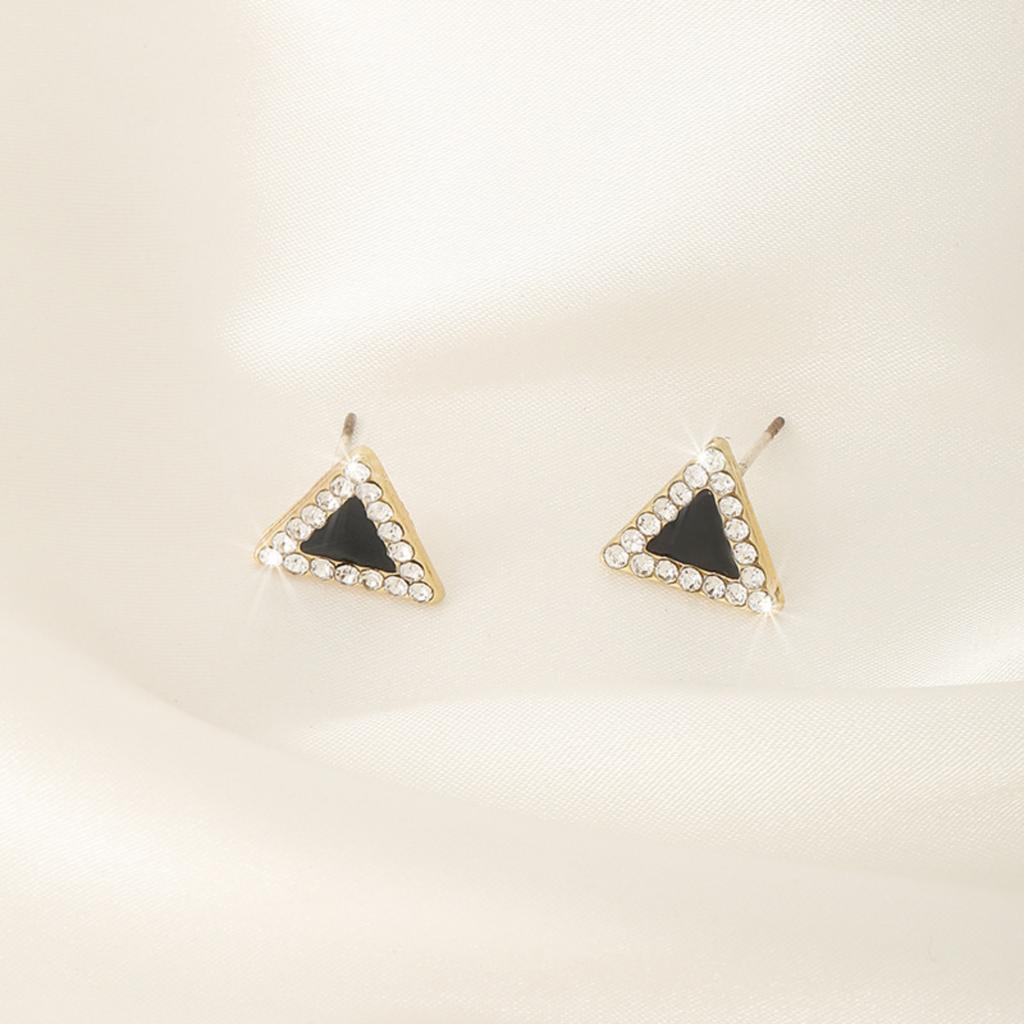Women's Stud Earrings - Black Posts, Versatile Design