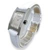 Used HERMES Tandem TA1.210 Silver Gray Dial White Leather Belt White Quartz QZ Ladies Watch Brand Good Condition Working