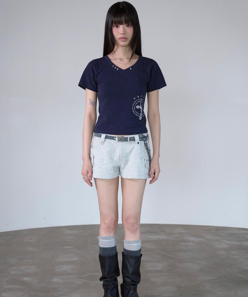 PRENDA Star Stud Short Sleeve Navy