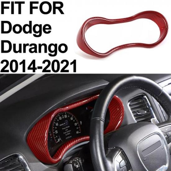 Interior Dashboard Meter Cover Trim For Dodge Durango 2014- Red Carbon Fiber
