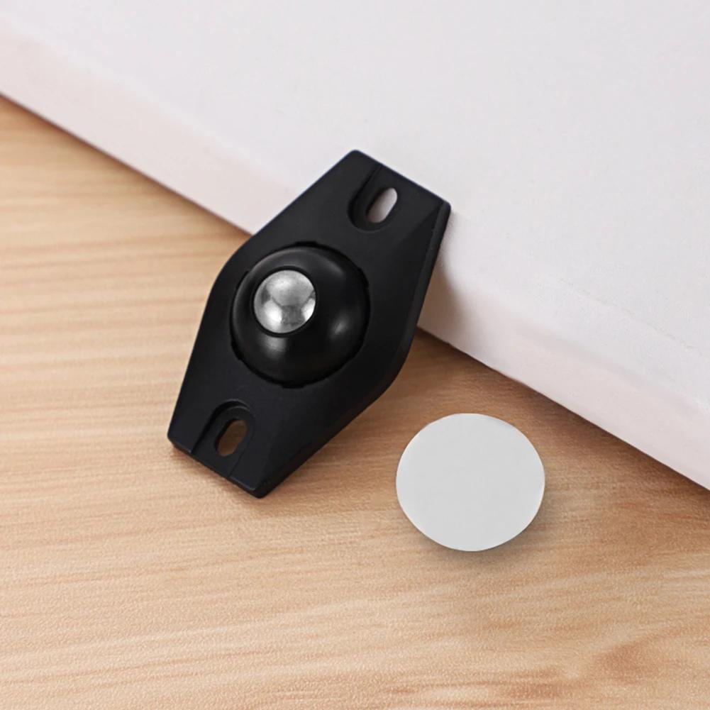 4pcs Garbage Can Move Caster Stainless Steel Trash Can Bottom Wheel Self-adhesive Furniture Casters Wear-resistant Home Supplies