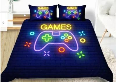 Hot Sale 3D Gamepad Bedding Set Custom Kids Boys Gamer Teens Video Game Duvet Cover for Youth Modern Game Controller Bedspread
