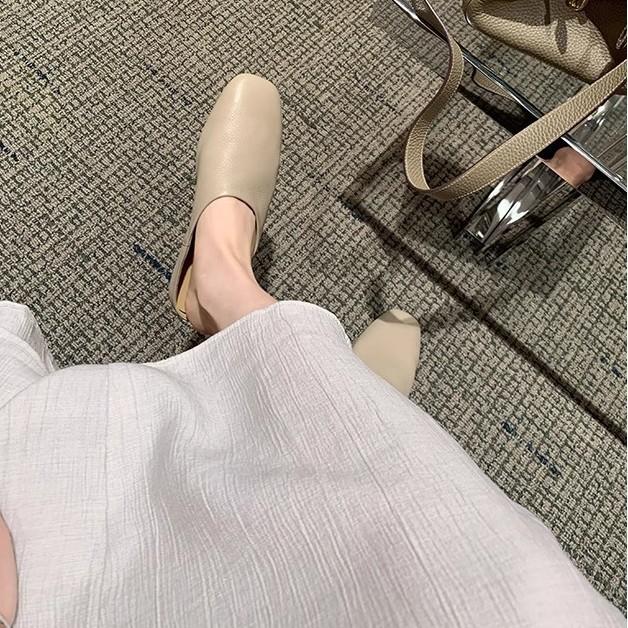 Ovčí kůže hroznová matka líný bi připravený měkký voskový dobře nositelný taška hlava pantofle dámské letní nosit šlapací muller poloviční pantofle