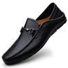 2025 New Men Breathable Casual Summer Shoes Hollow Out Men's Driving Shoes High Quality Male Business Shoes Leather Loafers