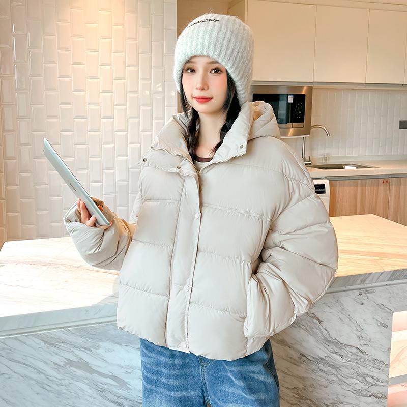 Long Sleeve Casual Short Down Cotton Clothing Women's Small Winter New Thickened Bread Clothing Jacket