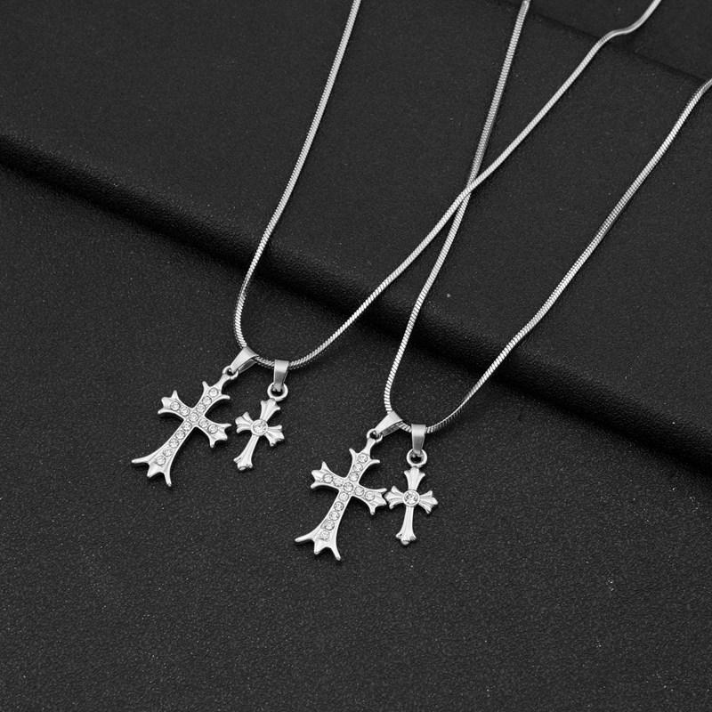 Minimalist Cross Pendant Necklace For Men Women Hip Hop Fashion Jewelry Accessories