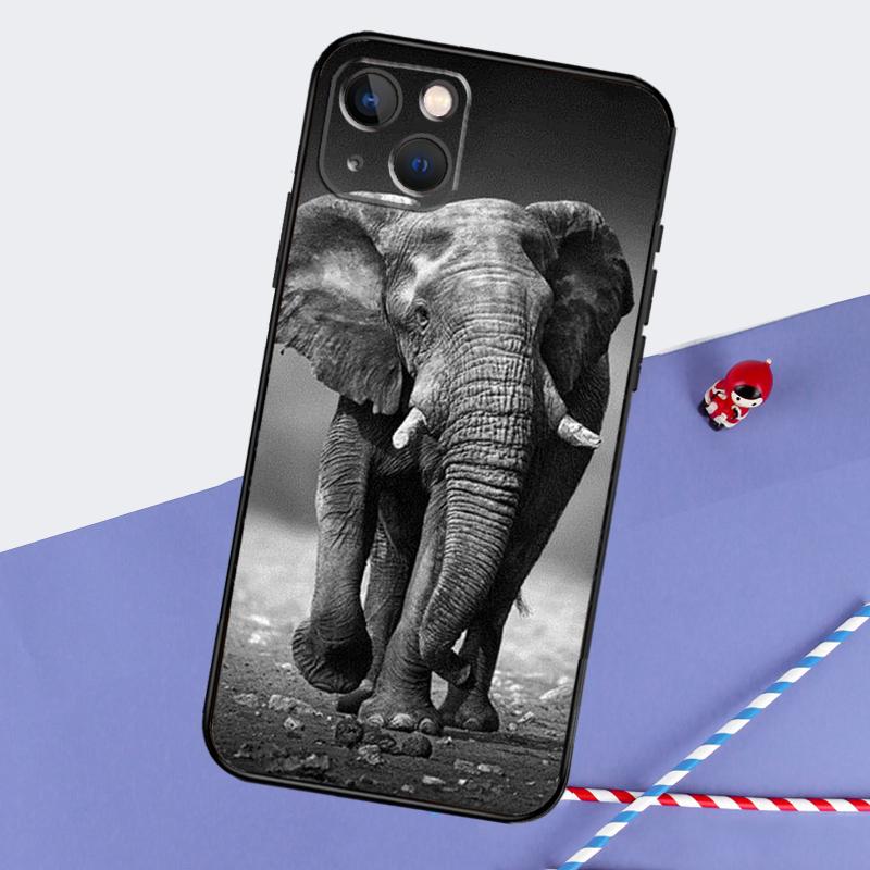 Elephant Animal Phone Case For iPhone 16 15 Pro Max 12 13 Mini 11 14 Pro Max XR 16 15 Plus 16e Cover Coque