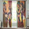 African Women Mural Culture Curtain Window Tulle For Living Room Bedroom The Kitchen Window Treatment Decorations Curtains
