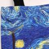 [Leinentasche] Van Gogh-Leinentasche, Ölgemälde, Sternennacht, Sonnenblumen, Aprikosenblüten, selbst Openair-Kaffeesitz-Handtasche