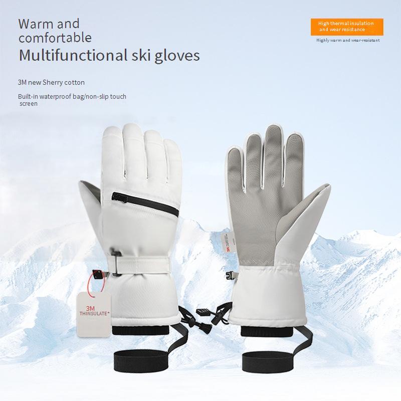 Men Women's Waterproof Winter Ski Gloves Windproof Snowboarding Gloves with Thinsulate Lining for Cold Weather Sports