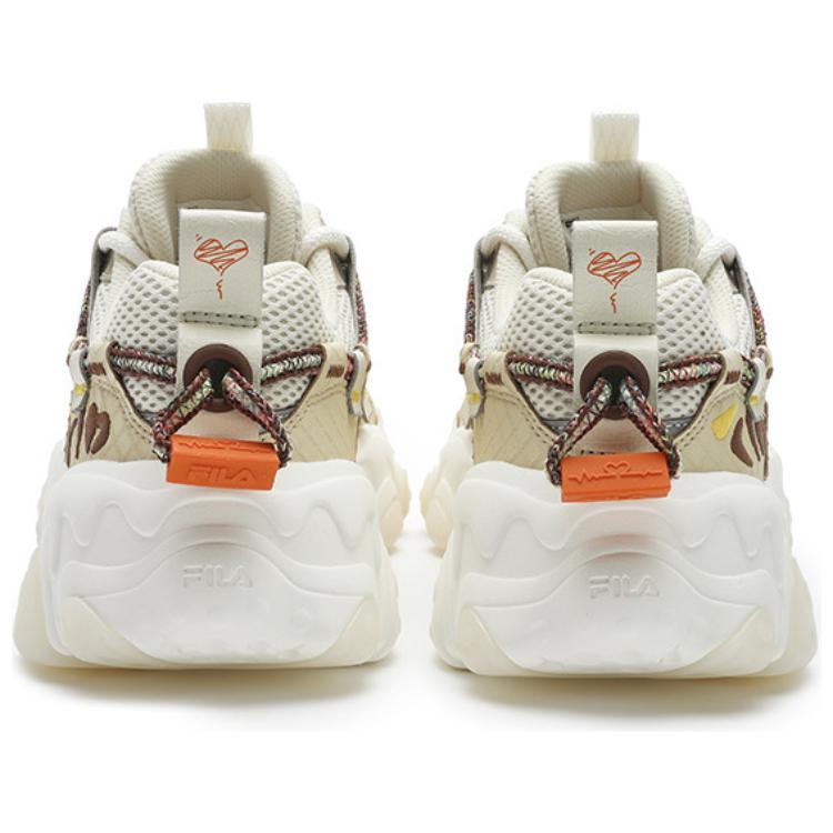 New FILA FLUID 5 WAFFLE Breathable Lightweight Low Top Chunky Sneakers Women's White Brown F12W422109FSM