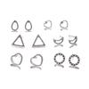 New Product, Retro Wind Moon Love Triangular Geometric Stud Earrings Set
