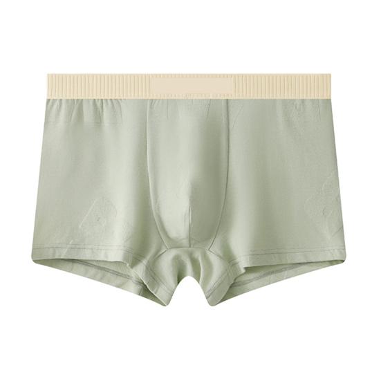 Men Boxer Briefs Mid-rise Wide Elastic Waistband Slim Fit Shorts Underwear U-Convex Large Space Patchwork Color Panties