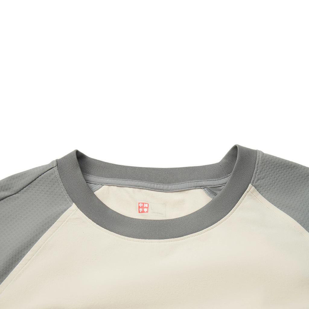 Li Ning Casual Loose Comfortable Pullover Long Sleeve T-Shirt Unisex Tops Oatmeal-Gray Shadow-Gray ATLU211-2