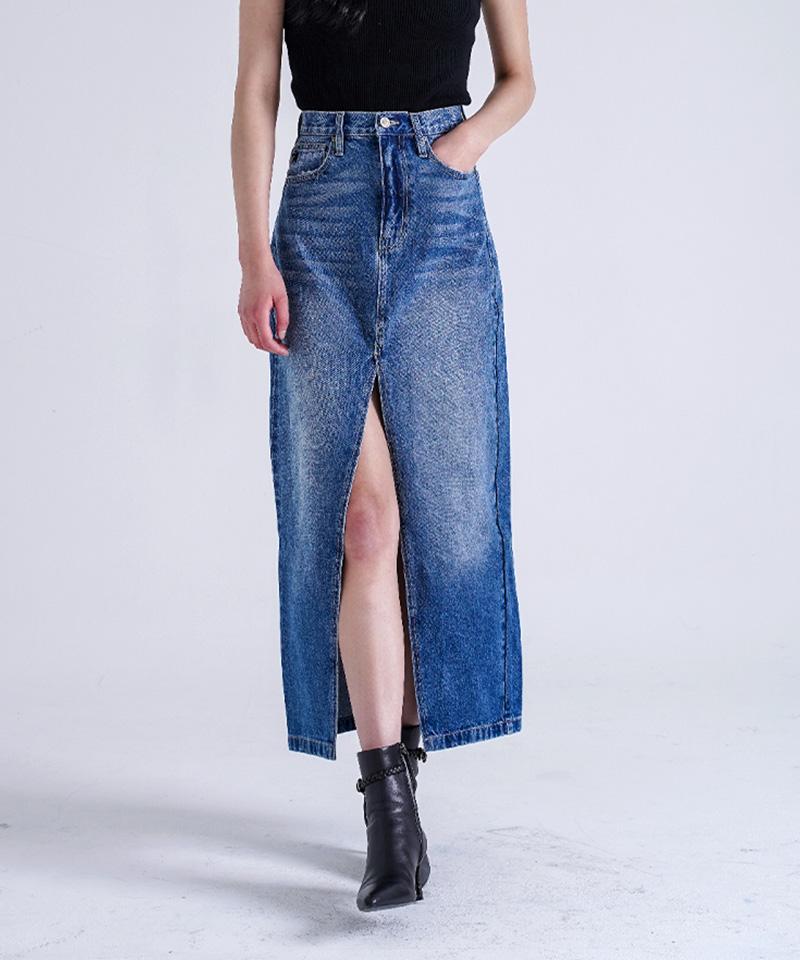 Cancan Denim Long Skirt Delphi