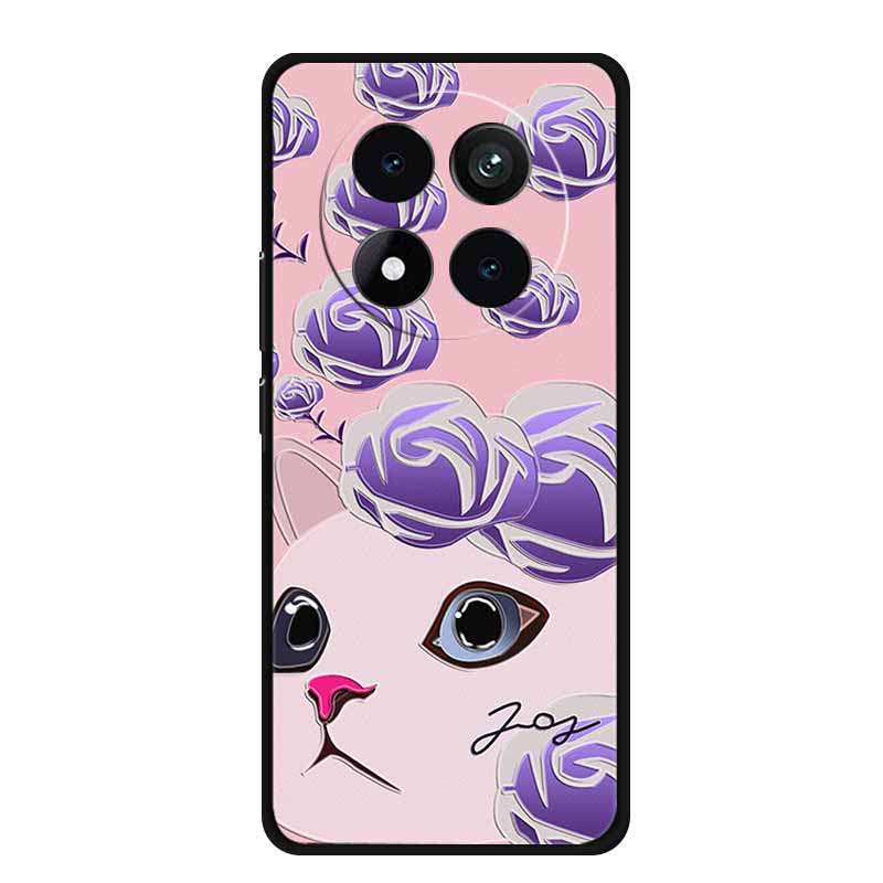 3D Emboss Case For Xiaomi Redmi Note 15 Phone Case Flowers Black Silicone Soft Back Cover Coque For Redmi Note 15 Pro Plus Case