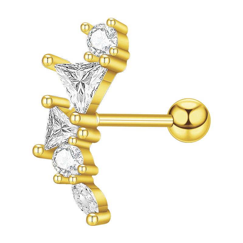 Floral Pave Diamond Mini Screw Stud Earrings 