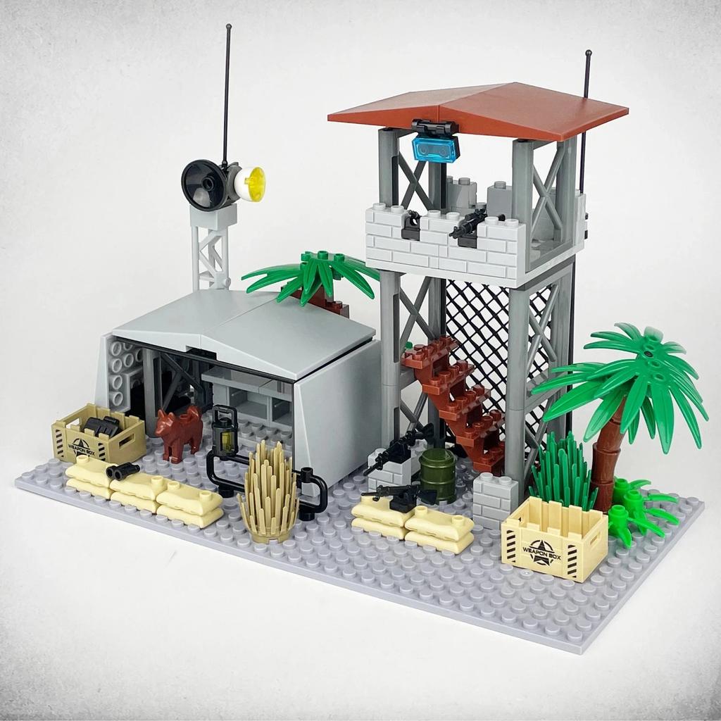 Field Sentry Tower Combat Command Center Building Blocks - Small Particles Accessories - Assembled Children's Model Toys