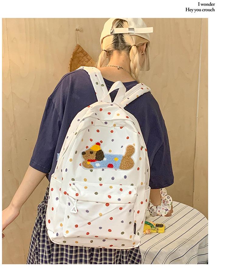 Schoolbag High-value Schoolbag Female Junior High School Student Cute Puppy Computer Backpack Girl High School Student Travel Backpack Tide