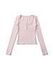Women's Autumn Spicy Girl Square Neck Faux Cashmere Long Sleeve Top