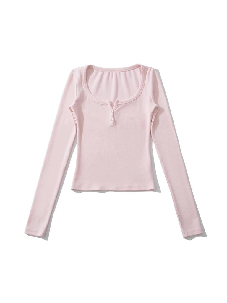 Women's Autumn Spicy Girl Square Neck Faux Cashmere Long Sleeve Top