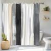 Modern Abstract Shower Curtain Gray White Beige Painted Stripes, Minimalist Art Bath Curtain For Elegant Bathroom And Home Decor