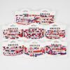 Pack of 6 Fashionable Patriotic Beaded Bracelets Elastic July 4th Jewelry Americans Flag Star Charm Party Accessories