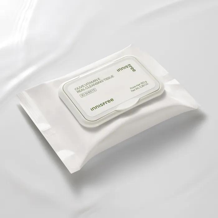 

Оливковые салфетки для снятия макияжа с витамином Е, 30 штук