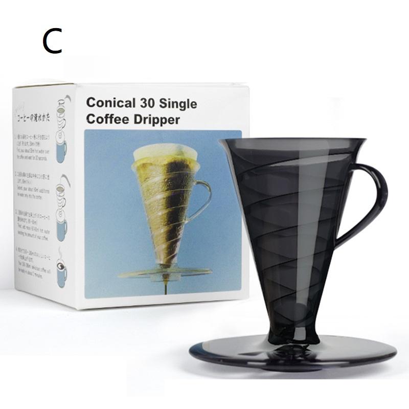 Clear Conical Coffee Dripper Reusable Spiral Design Drip Coffee Filter for Home Office Barista Beginners