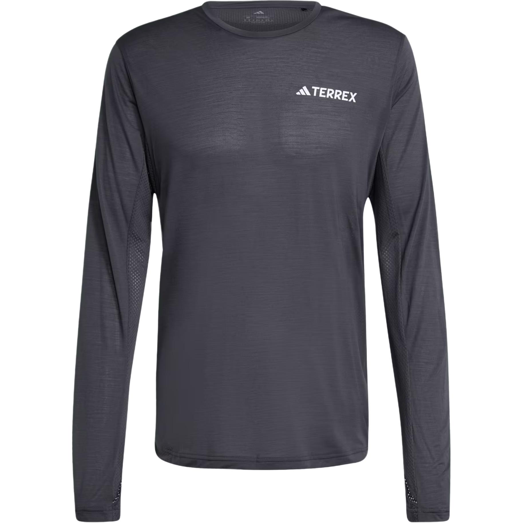 Adidas Terrex Round Neck Long Sleeve Pullover Letter T-Shirt Men Tops Charcoal-Gray JL6343 S