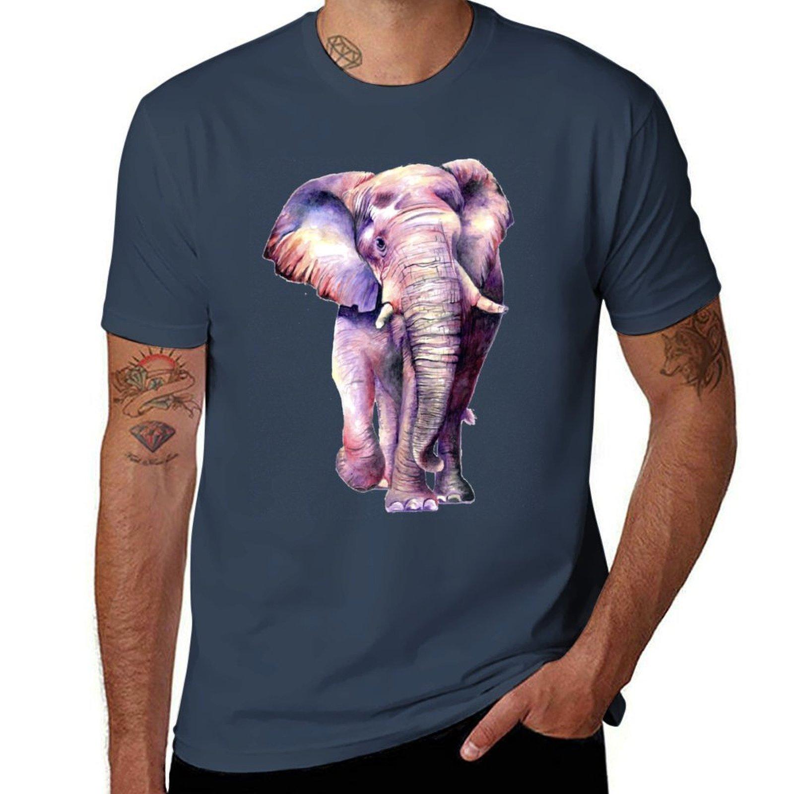 Butterfly colored Elephant TShirt Outdoor Work Short Sleeve Top S