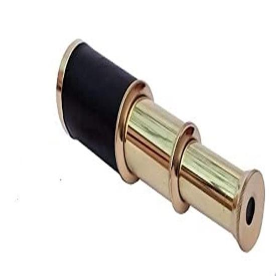 Lunetă Mini Portabilă Spion Telescop Marin din Alamă cu Piele Telescoape de Buzunar pentru Navă Navigator Pirat Nautical Friends Pachet 1