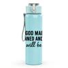 1PC When God Made Me Quote Text 750ml Color Plastic Sports Water Bottle Leakproof Flip Straw Lid Suitable for Sports Office Home Use