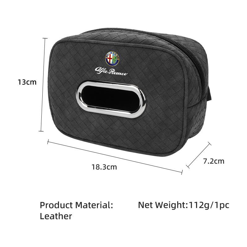 Car Tissue Box Leather Seat Back Hanging Napkins Paper Towel Bag For Alfa Romeo 159 Giulietta Giulia 147 Mito 156 166 GT Stelvio