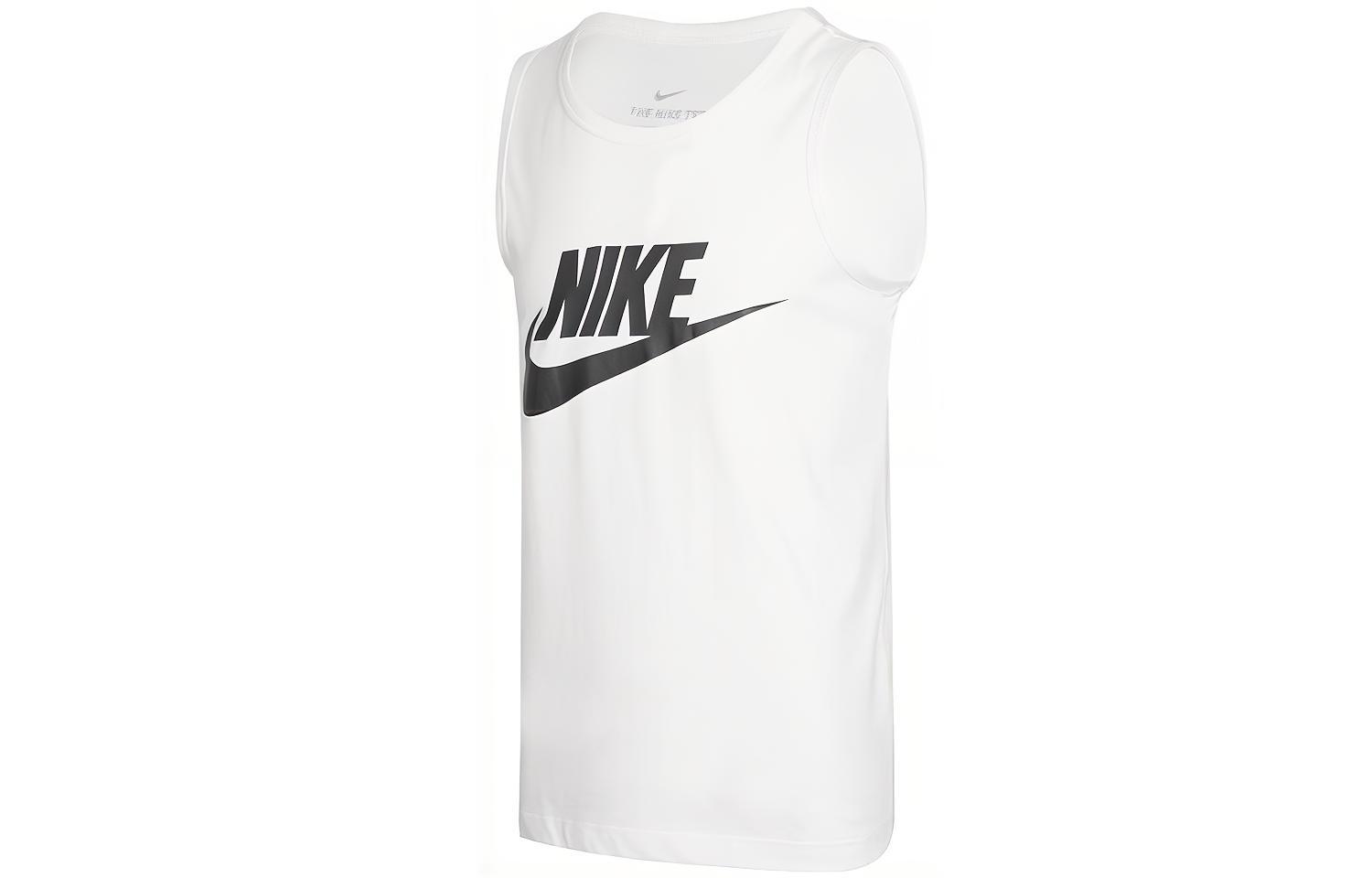 

Nike Tank Tops Men s White Crew Neck Moderate Straight Fit AR4992-101 XXL