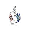 NEW Fine S925 Silver Pink Glass Flamingo Dangle Bead Pendat Fit Original  Bracelet Jewelry Shiny Colored Zircon Bird Charm