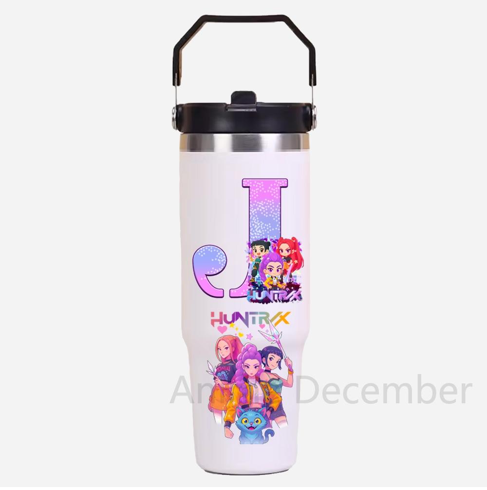 30Oz Anime K-Pop Stainless Steel Vacuum Cup Hot Cold 6-12 Hours Retention Eco Friendly Bpa Free Largeautomotive Holder Flask Kid Gift