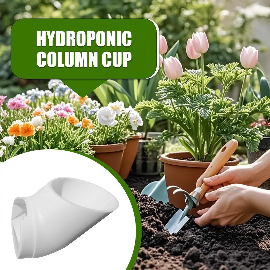 Anzuchttopf 10 Stück Pflanzgefäß Hydroponik Vertikaler Turm Becher PVC Anzuchtkorb mit Schwamm Erdlose Kultur Anzuchtsystem Blume