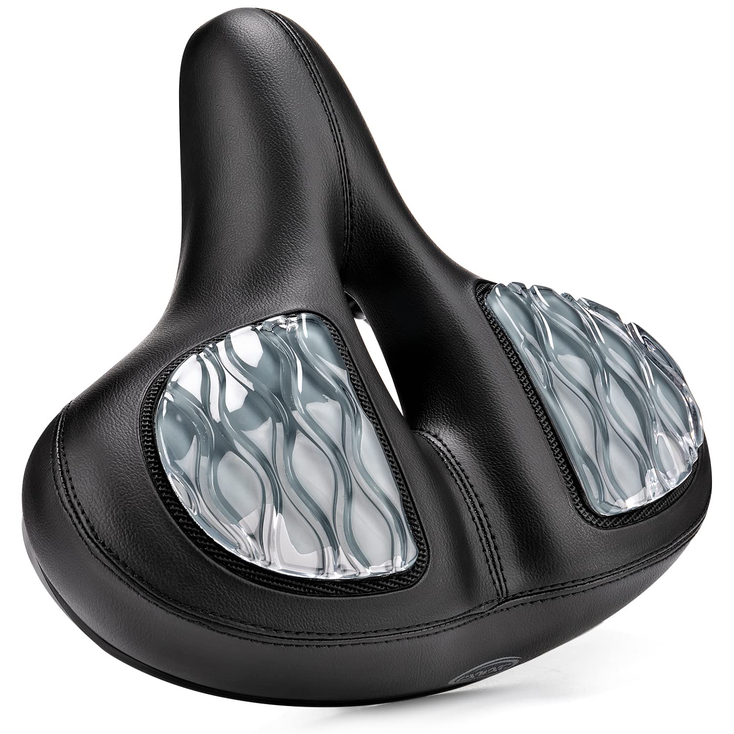 

CXWXC Bicycle Saddle with Gel Extra Thick and Perforated and for Bikes Cushion, Comfortable, Waterproof, Mamachari/City (BG3400C-1A) чёрный