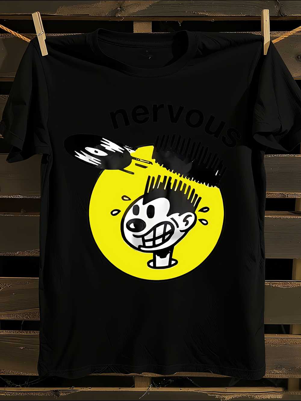 

Nervous Records Barbers Music Band Graphic T-Shirt Mens Tshirt Womens Tshirts with Letters Print Short Sleeves T-Shirt Casual Street Tee Shirt Top L