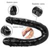 Black Double Head Dildo Dick Realistic Blood Vessel Imitation Penis Imitator for Man Woman No Vibrator Masturbation Adult Toys